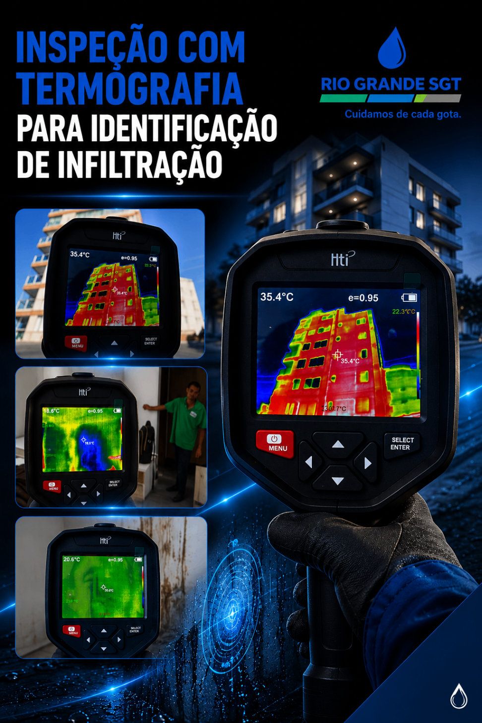 Câmera termográfica para identificação de infiltração